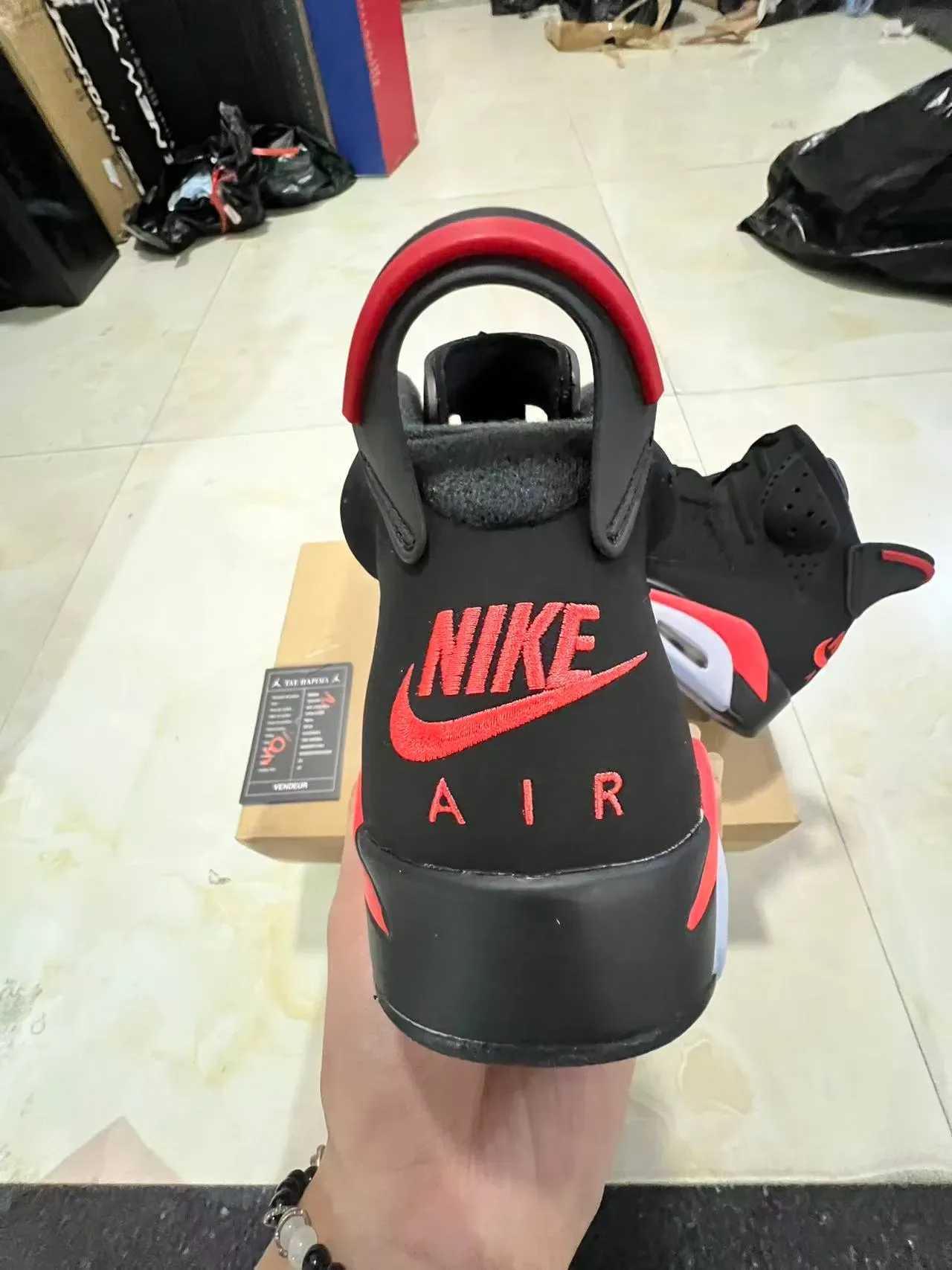 Air Jordan 6 Black Red White Basketball Shoes 8