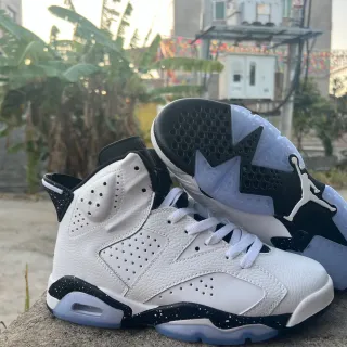 Air Jordan 6 White Black Speckled Icy Sole Basketball Shoes