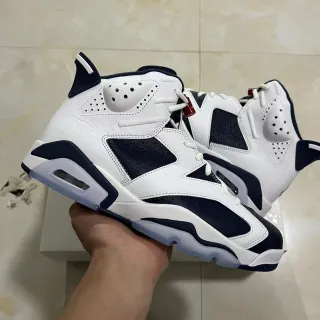 Air Jordan 6 Branco Marinho Tênis de Basquete