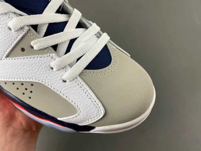 Air Jordan 6 White Navy Red Basketball Shoes 2