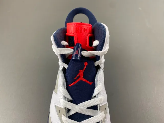Air Jordan 6 White Navy Red Basketball Shoes 6
