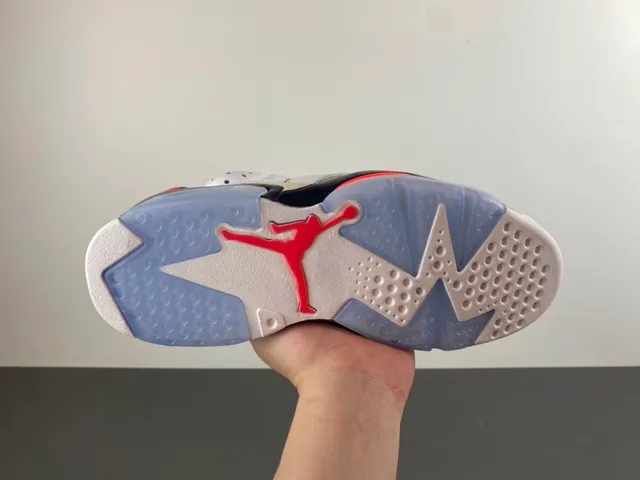 Air Jordan 6 White Navy Red Basketball Shoes 9