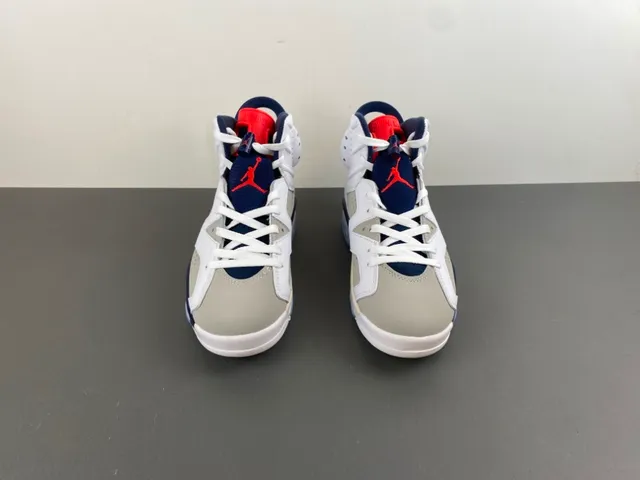 Air Jordan 6 White Navy Red Basketball Shoes 11