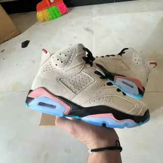 Air Jordan 米色粉色 高帮 麂皮 皮革 篮球鞋