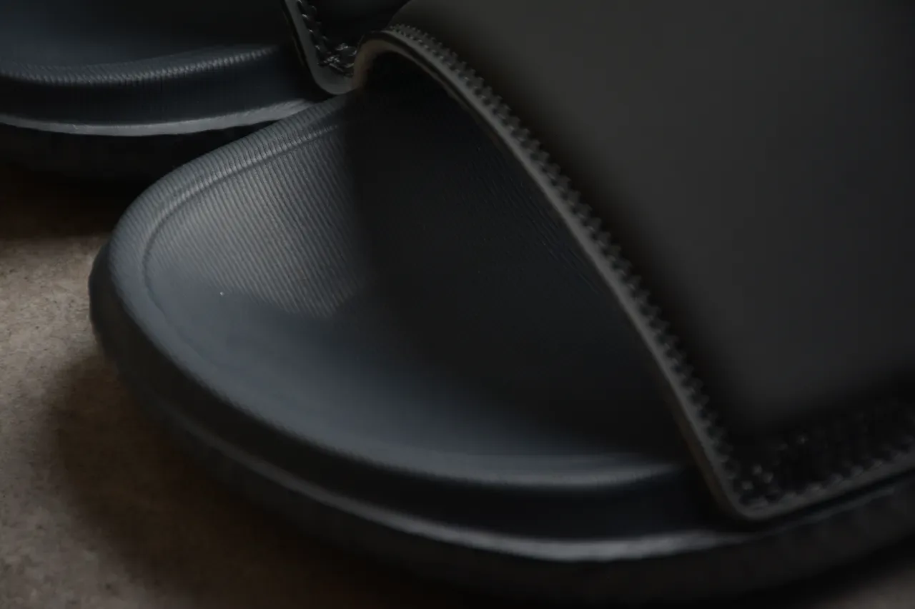 Air Jordan Black Gray Single-Strap Molded Footbed Slippers 7