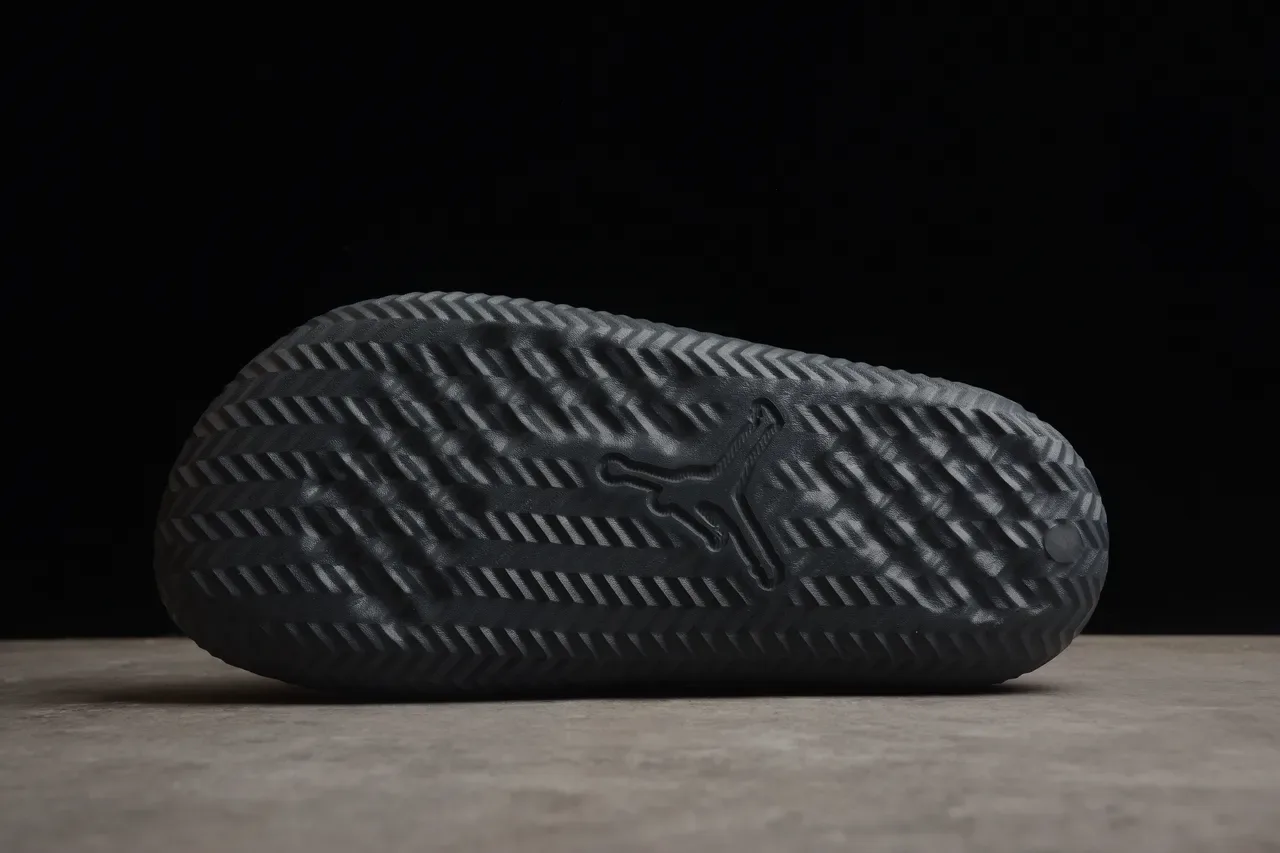Air Jordan Black Gray Single-Strap Molded Footbed Slippers 9