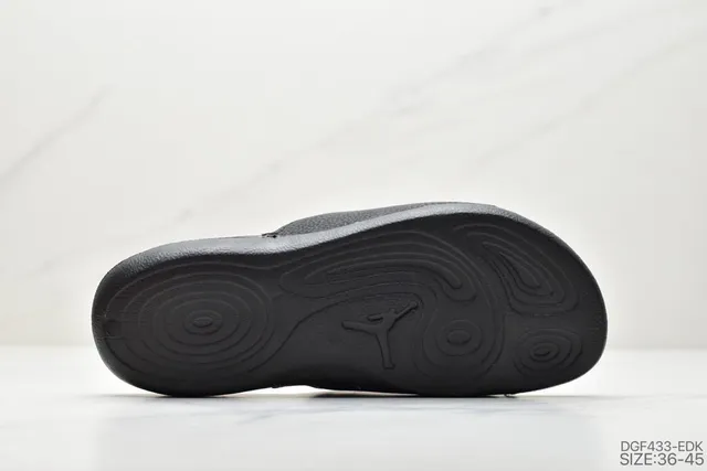 Air Jordan Black White Leather-Like Strap Jumpman Logo Slippers 2