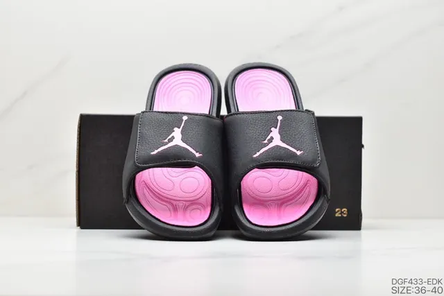 Air Jordan Slide Black and Pink Slippers 3