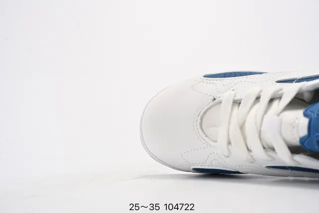 Air Jordan White and Royal Blue High-Top Basketball Shoes 8