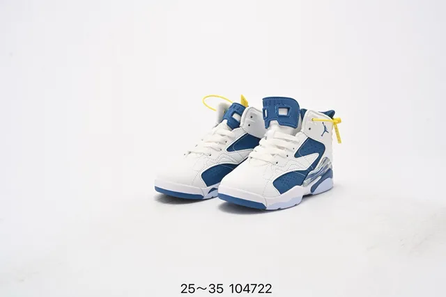 Air Jordan White and Royal Blue High-Top Basketball Shoes 12