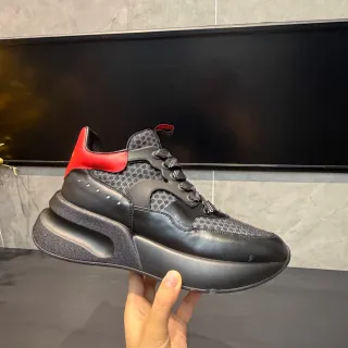 Alexander McQueen Oversized Sneaker Black Red Silhouette Sculpted Multi-Layered Sole Chunky Sneakers