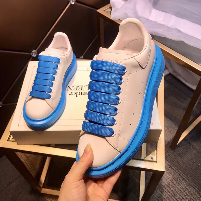 Alexander McQueen Oversized Sneaker White and Blue Lifestyle Sneakers 4