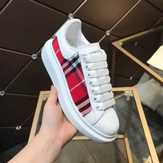 Alexander McQueen Oversized Sneaker White and Red Tartan Lifestyle Sneakers