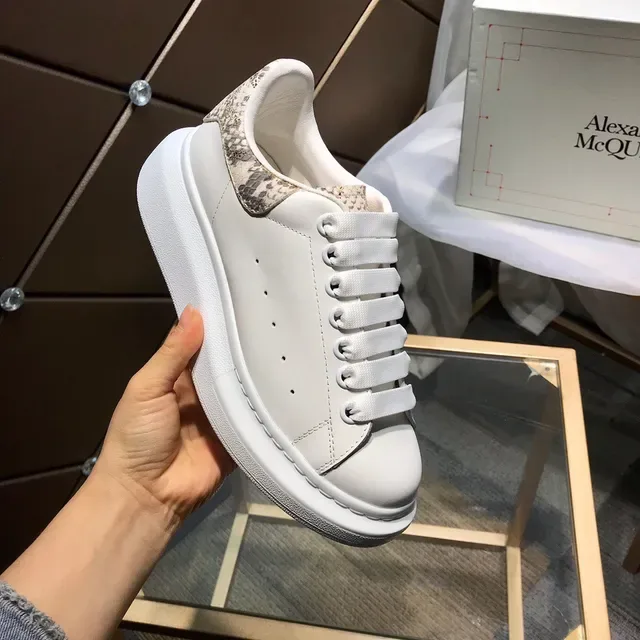 Alexander McQueen Oversized Sneaker White Beige Platform Leather Lifestyle Sneakers 2