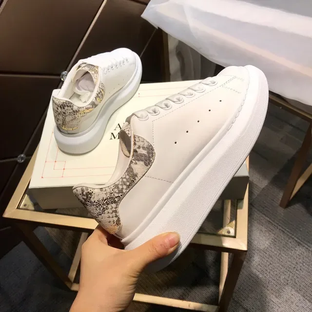 Alexander McQueen Oversized Sneaker White Beige Platform Leather Lifestyle Sneakers 5
