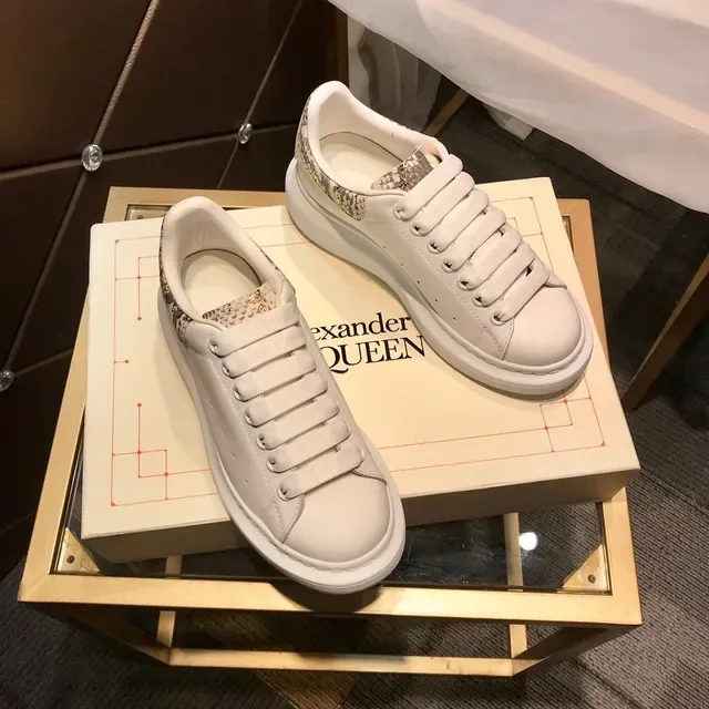 Alexander McQueen Oversized Sneaker White Beige Platform Leather Lifestyle Sneakers 7