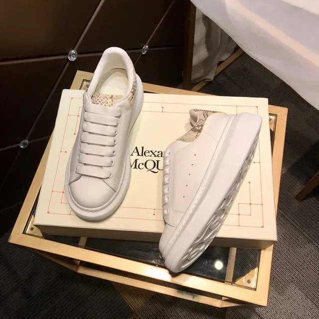 Alexander McQueen Oversized Sneaker White Beige Platform Leather Lifestyle Sneakers 8