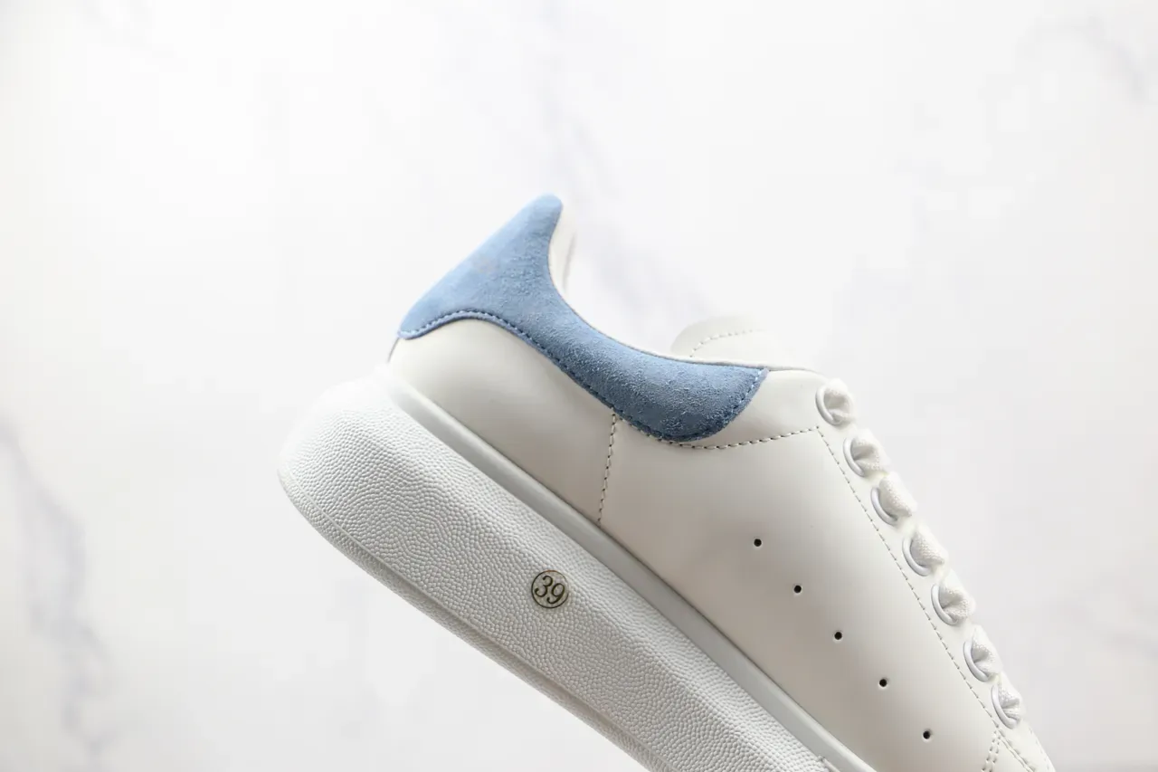 Alexander McQueen Oversized Sneaker White Blue Platform Sole Smooth Leather Upper Lifestyle Sneakers 6