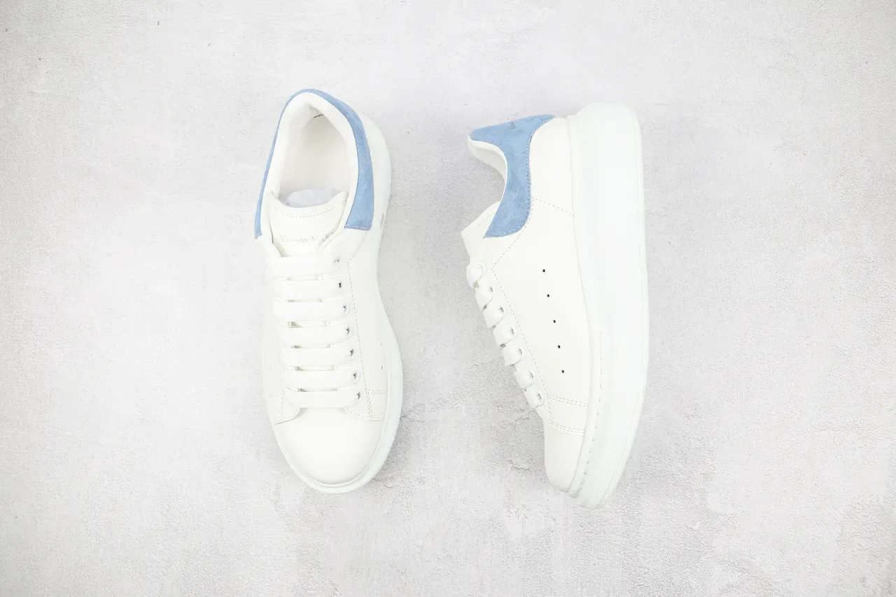 Alexander McQueen Oversized Sneaker White Blue Platform Sole Smooth Leather Upper Lifestyle Sneakers 8
