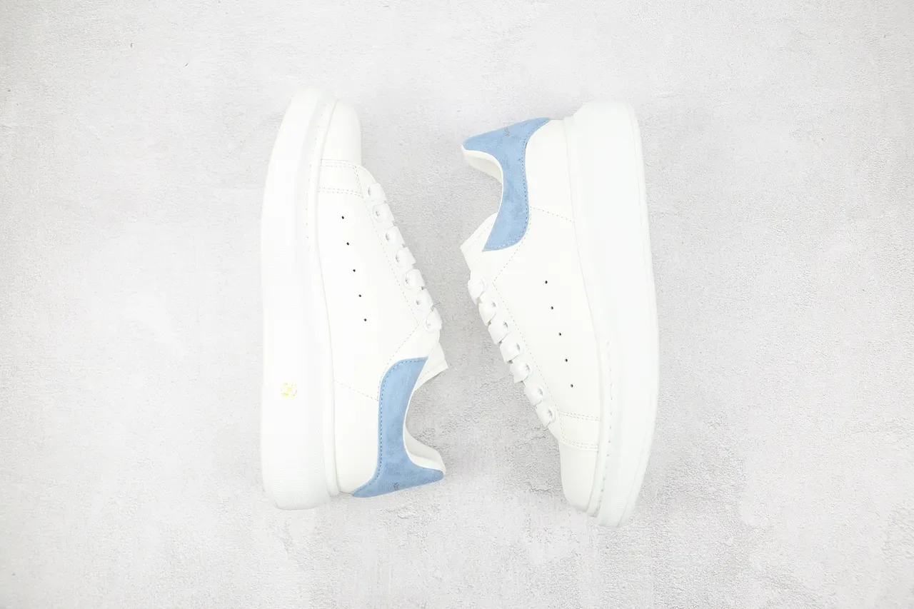 Alexander McQueen Oversized Sneaker White Blue Platform Sole Smooth Leather Upper Lifestyle Sneakers 9