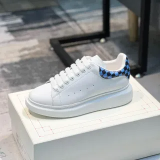 Alexander McQueen Oversized Sneaker White Blue Platform Sole Smooth Leather Upper Lifestyle Sneakers