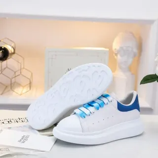 Alexander McQueen Oversized Sneaker White Blue Platform Sole Smooth Leather Upper Lifestyle Sneakers