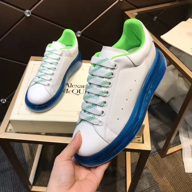 Alexander McQueen Oversized Sneaker White Blue Sole Translucent Midsole Chunky Sneakers 2