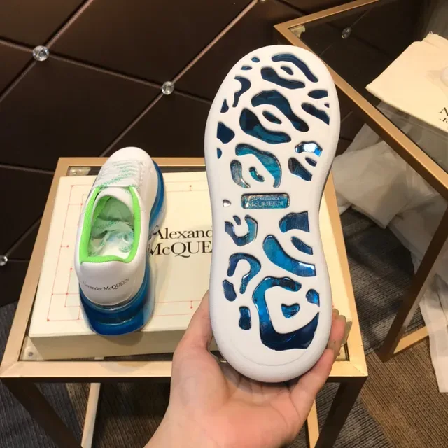 Alexander McQueen Oversized Sneaker White Blue Sole Translucent Midsole Chunky Sneakers 3