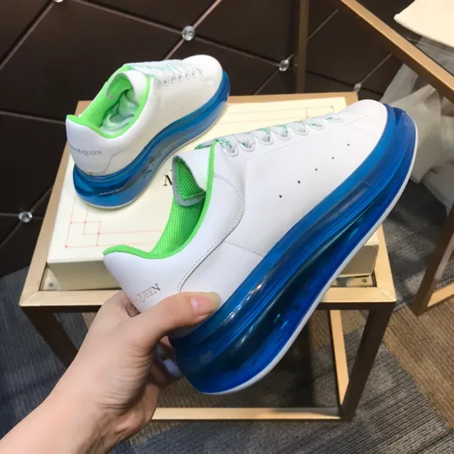 Alexander McQueen Oversized Sneaker White Blue Sole Translucent Midsole Chunky Sneakers 4