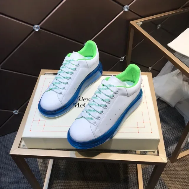 Alexander McQueen Oversized Sneaker White Blue Sole Translucent Midsole Chunky Sneakers 8