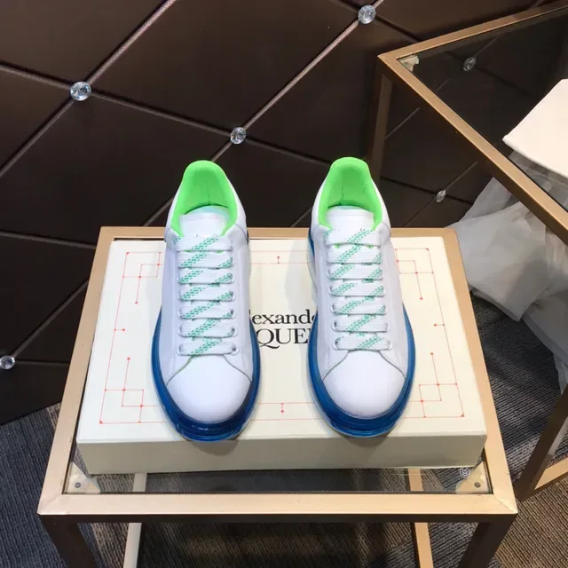 Alexander McQueen Oversized Sneaker White Blue Sole Translucent Midsole Chunky Sneakers 9
