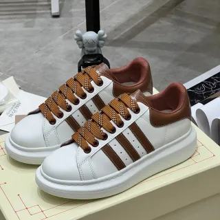 Alexander McQueen Oversized Sneaker White Brown Leather Lifestyle Sneakers