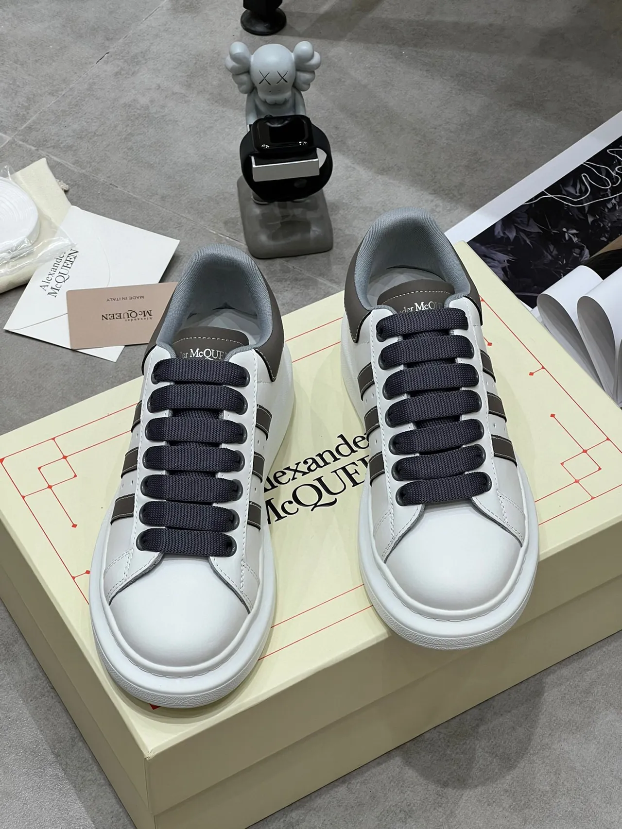 Alexander McQueen Oversized Sneaker White Gray Lifestyle Sneakers 8