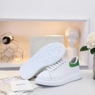 Alexander McQueen Oversized Sneaker White Green Platform Sole Clean Leather Upper Lifestyle Sneakers