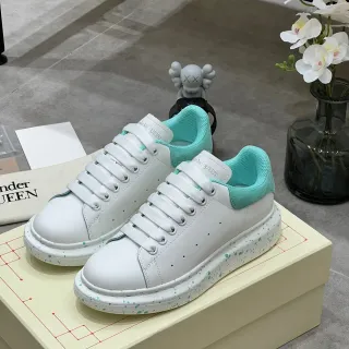 Alexander McQueen Oversized Sneaker White Green Platform Sole Leather Upper Lifestyle Sneakers