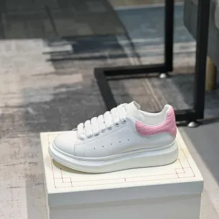 Alexander McQueen Oversized Sneaker White Pink Platform Sole Leather Upper Lifestyle Sneakers