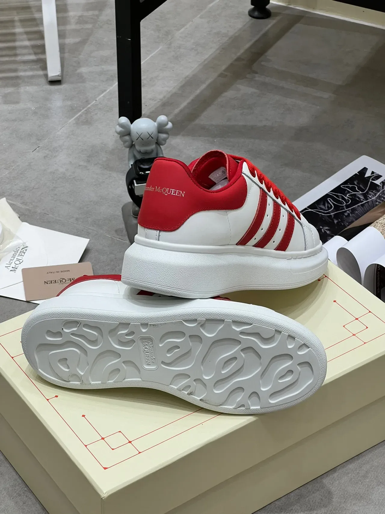 Alexander McQueen Oversized Sneaker White Red Lifestyle Sneakers 2