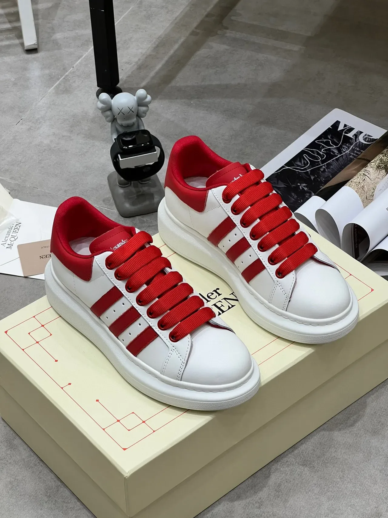Alexander McQueen Oversized Sneaker White Red Lifestyle Sneakers 3