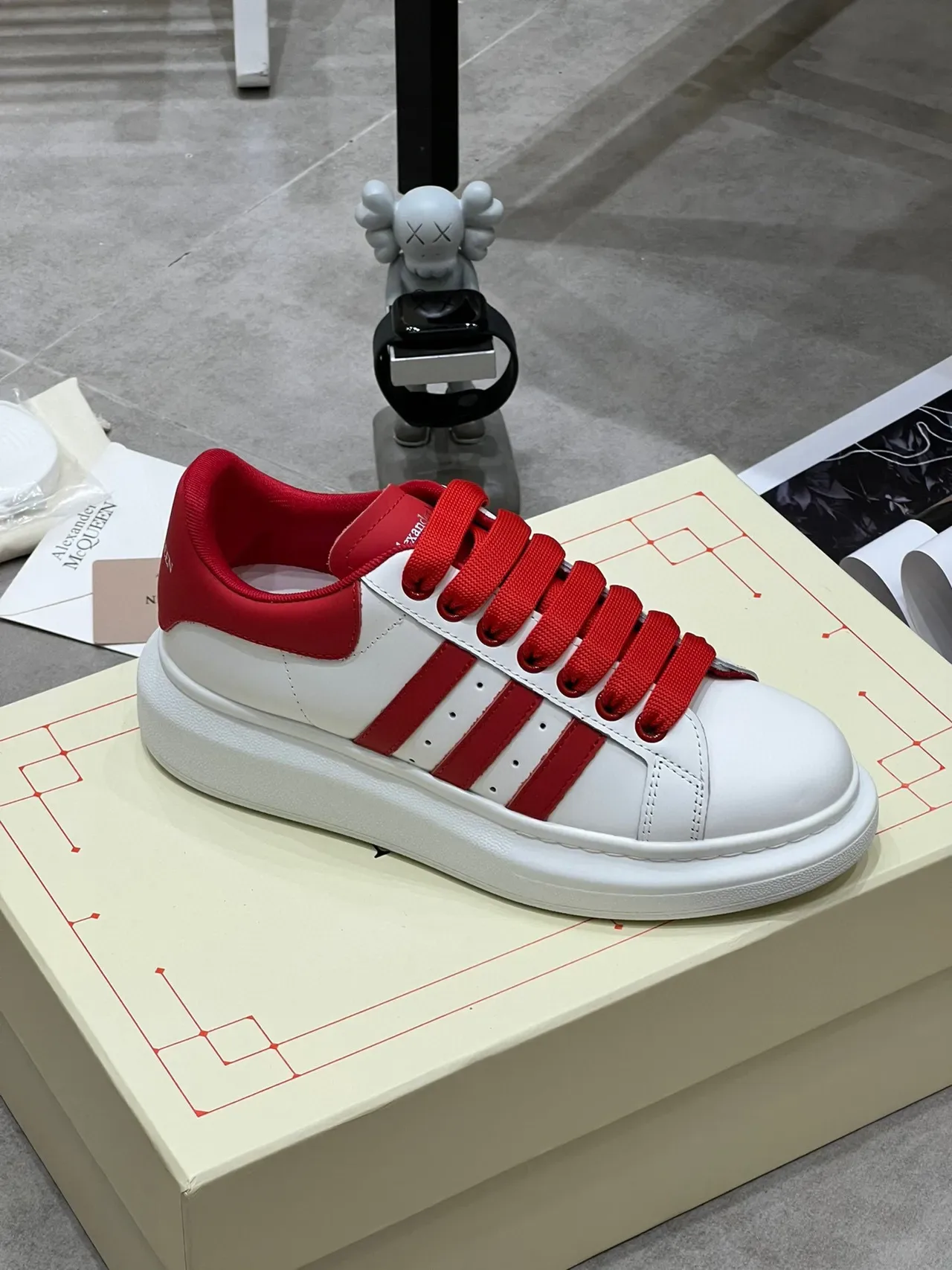Alexander McQueen Oversized Sneaker White Red Lifestyle Sneakers 5