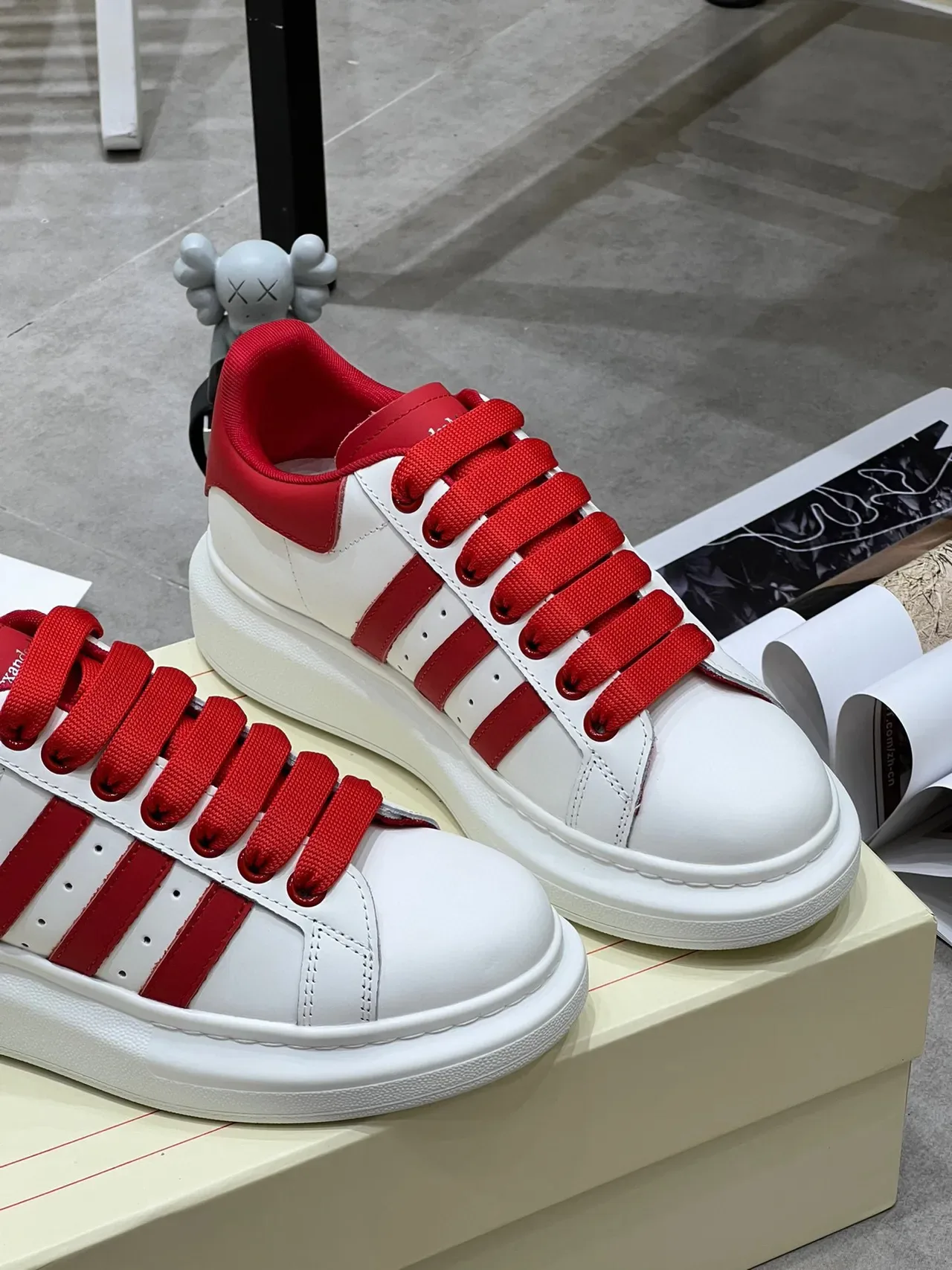 Alexander McQueen Oversized Sneaker White Red Lifestyle Sneakers 6