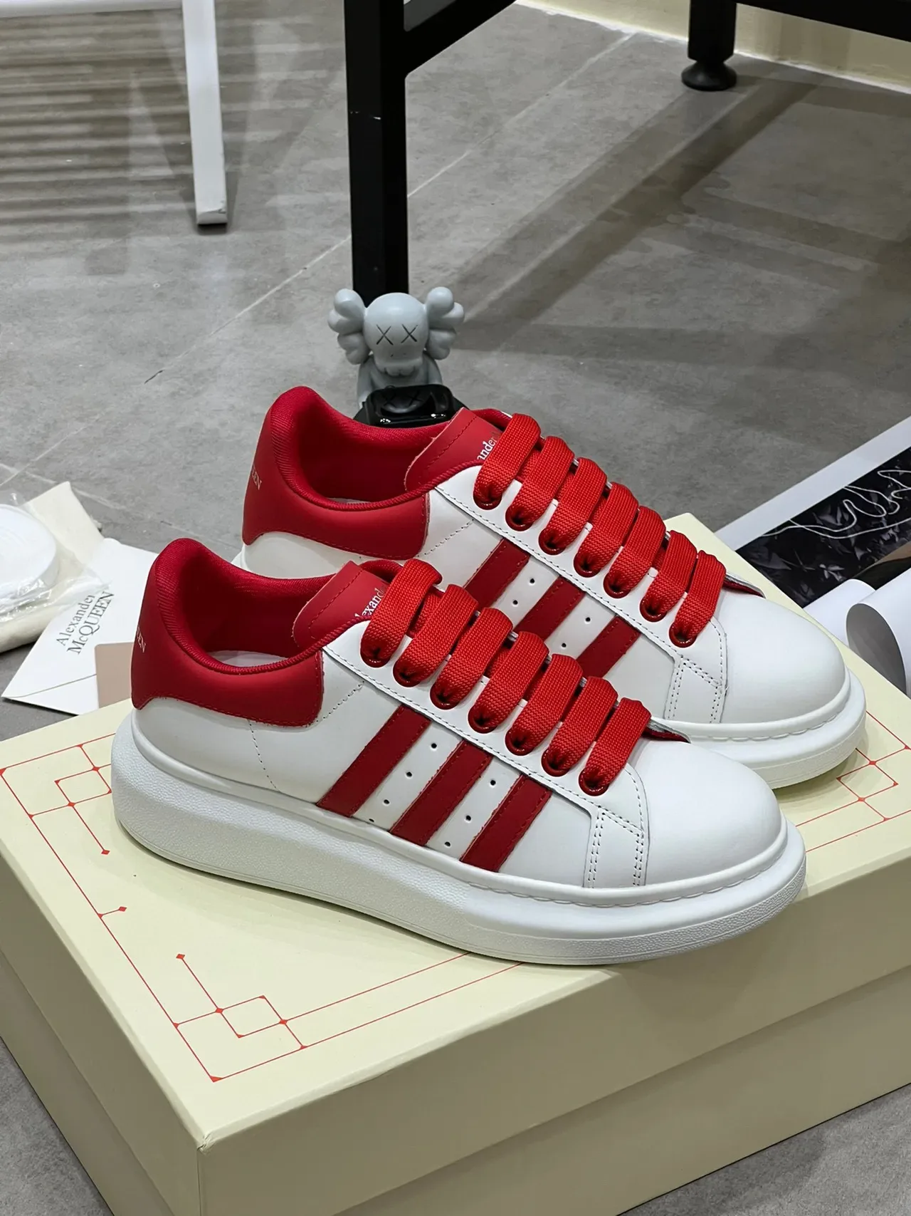 Alexander McQueen Oversized Sneaker White Red Lifestyle Sneakers 8