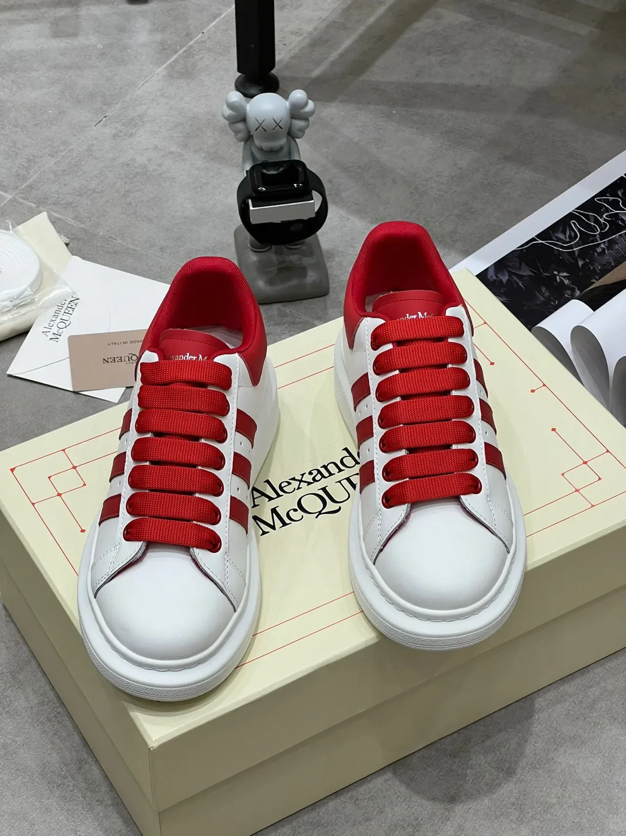 Alexander McQueen Oversized Sneaker White Red Lifestyle Sneakers 9