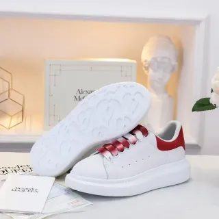 Alexander McQueen Oversized Sneaker White Red Platform Sole Leather Upper Lifestyle Sneakers