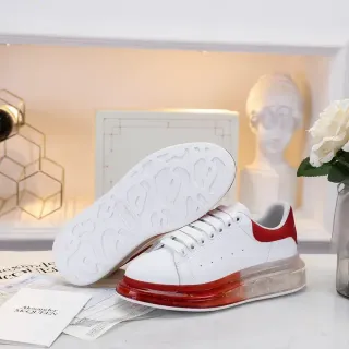Alexander McQueen Oversized Sneaker White Red Transparent Sole Lifestyle Sneakers