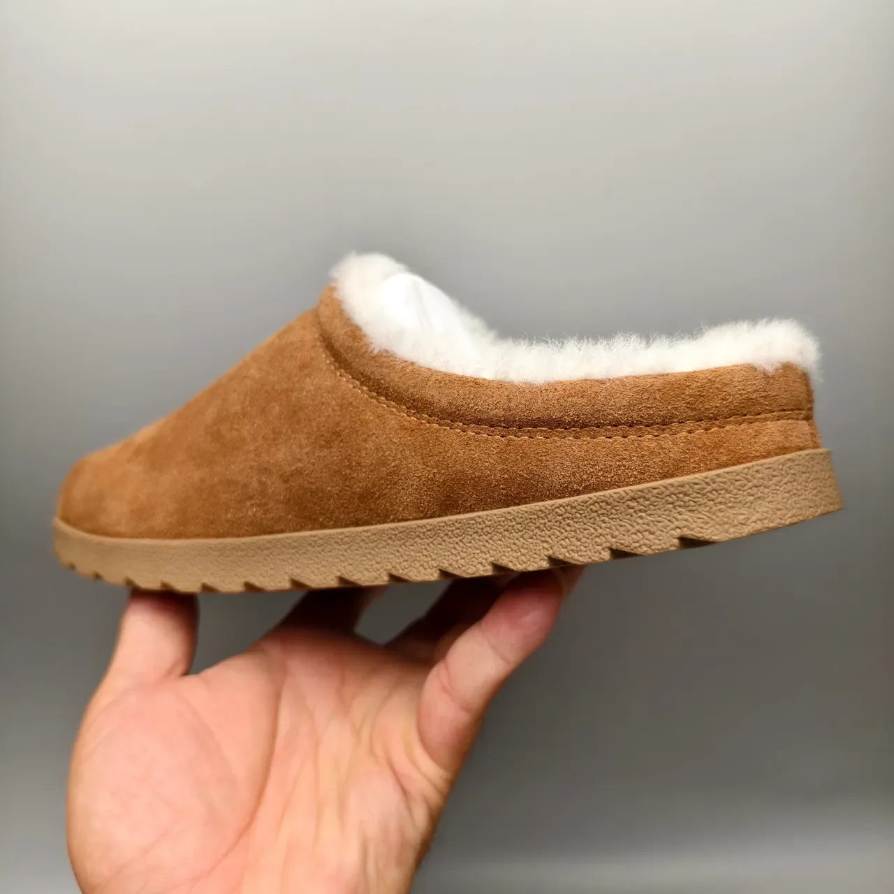 Alo Suede Shearling-Lined Open-Back Slippers 4