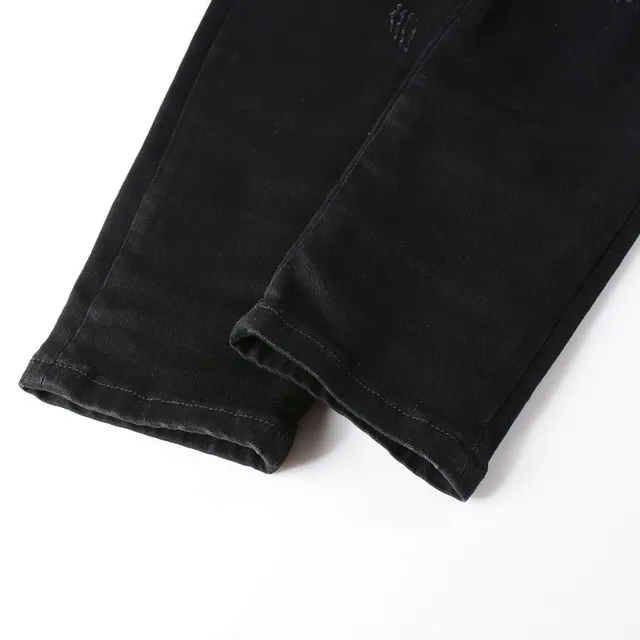 Amiri Black Beige Distressed Slim-Fit Jeans 5