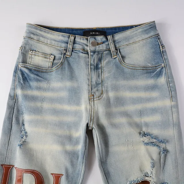 Amiri jeans skinny distressed com logo print 4