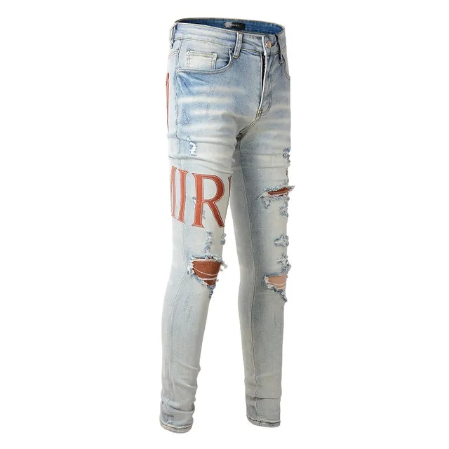 Amiri jeans skinny distressed com logo print 6