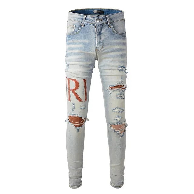 Amiri jeans skinny distressed com logo print 7