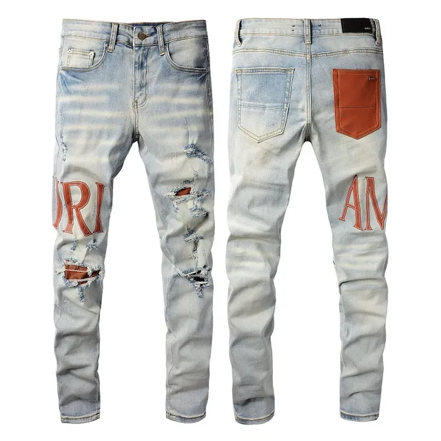 Amiri jeans skinny distressed com logo print 8